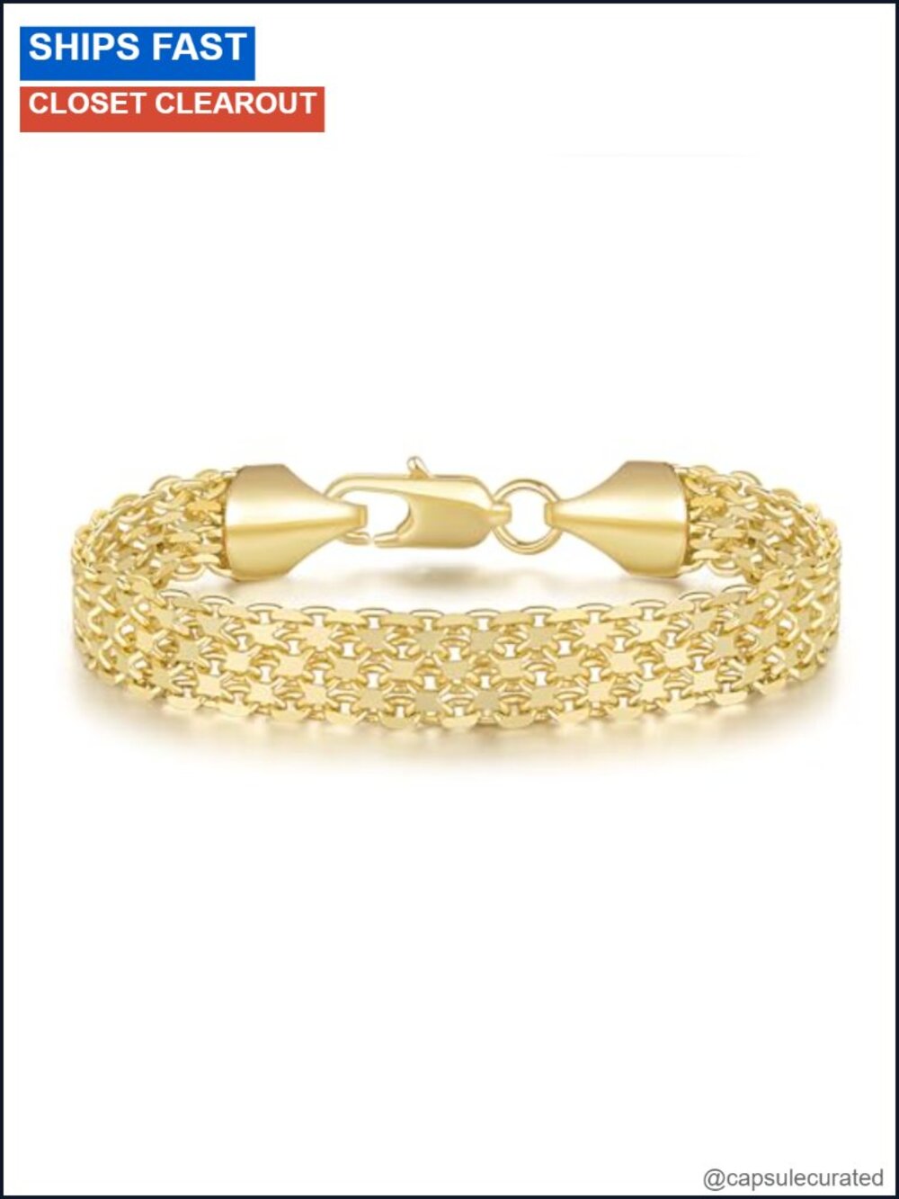 14K Gold Plated Chain Bracelet Stack for Women Non Tarnish Gift Box
